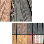 Composite Square Patio Tiles Interlocking Striped Pattern Patio Floor Tiles