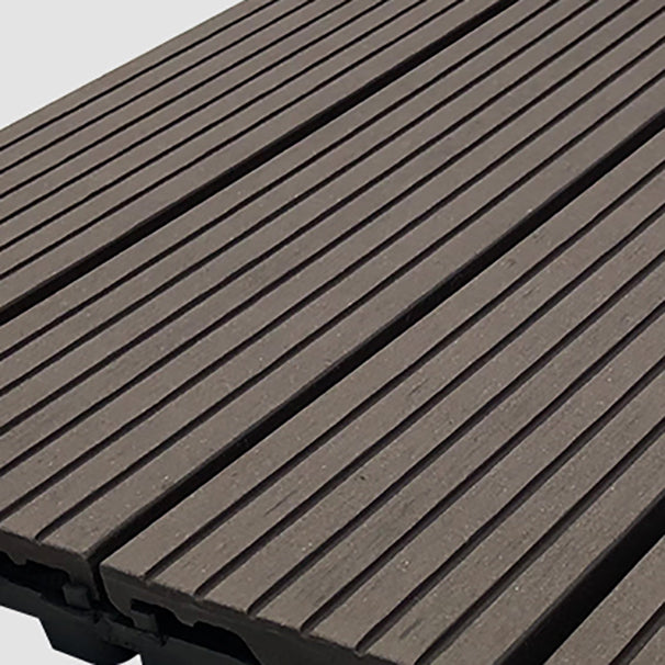 Composite Square Patio Tiles Interlocking Striped Pattern Patio Floor Tiles