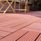 Composite Square Patio Tiles Interlocking Striped Pattern Patio Floor Tiles