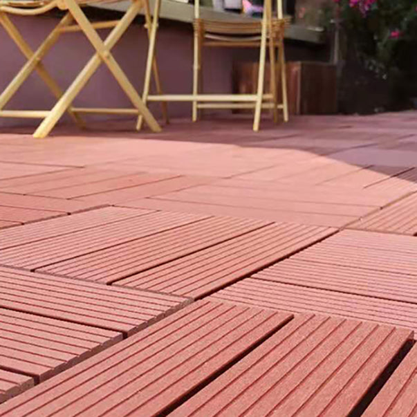 Composite Square Patio Tiles Interlocking Striped Pattern Patio Floor Tiles