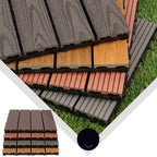 Square PVC Deck/Patio Floor Tiles Interlocking Installation Outdoor Patio Tiles