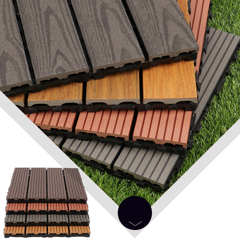 Square PVC Deck/Patio Floor Tiles Interlocking Installation Outdoor Patio Tiles
