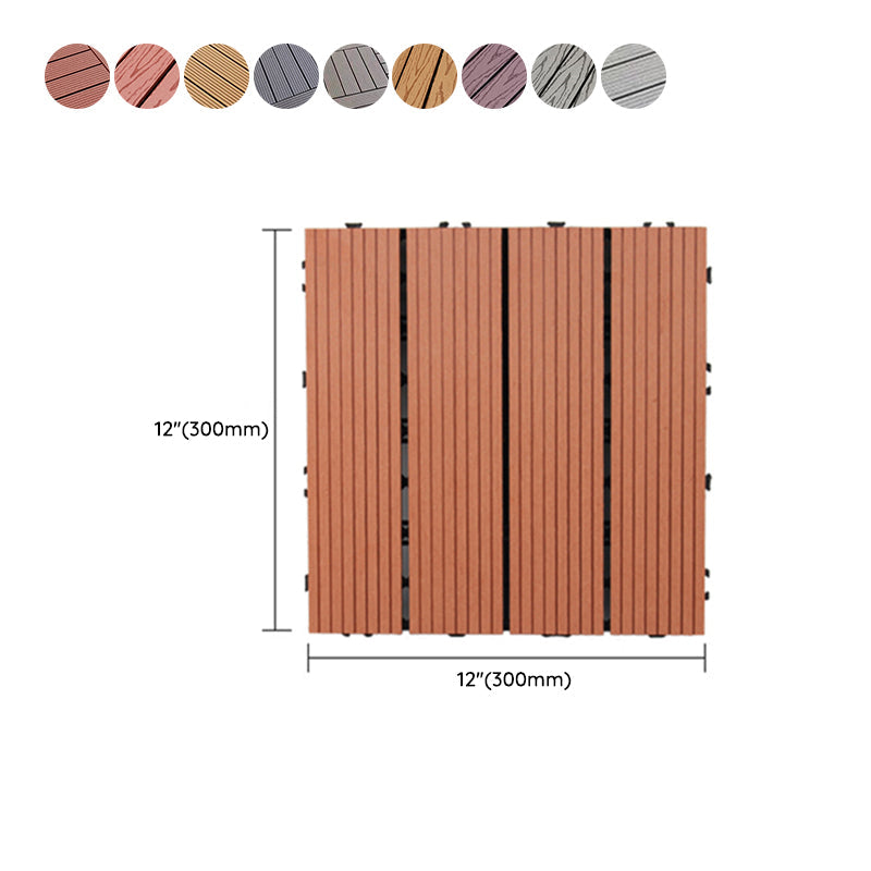 Square PVC Deck/Patio Floor Tiles Interlocking Installation Outdoor Patio Tiles