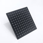Black Square Fixed Shower Head Modern Style Wall Mounted Shower Head