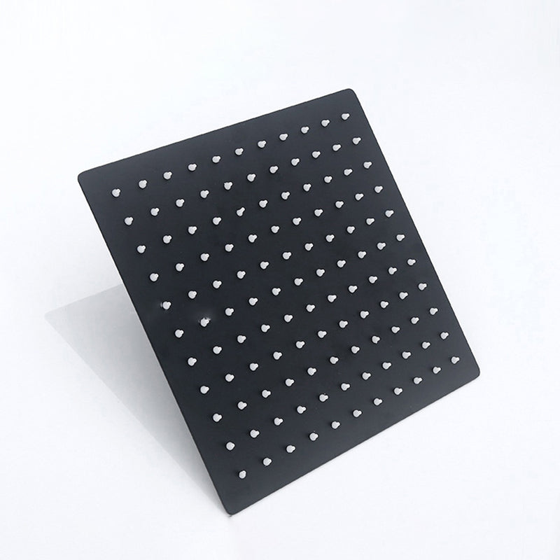 Black Square Fixed Shower Head Modern Style Wall Mounted Shower Head