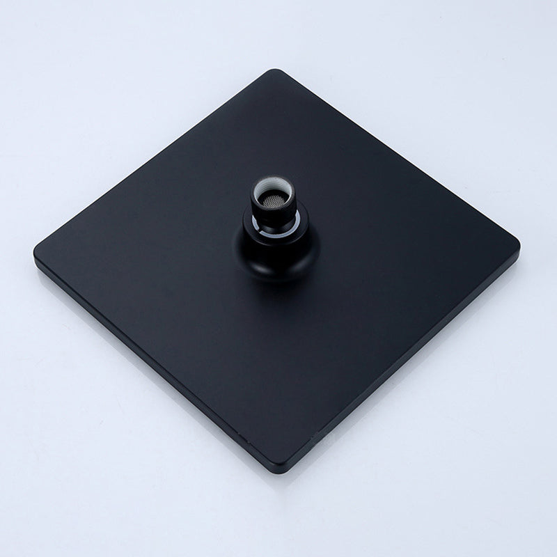Black Square Fixed Shower Head Modern Style Wall Mounted Shower Head