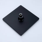 Black Square Fixed Shower Head Modern Style Wall Mounted Shower Head