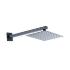 Black Square Fixed Shower Head Modern Style Wall Mounted Shower Head