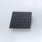 Black Square Fixed Shower Head Modern Style Wall Mounted Shower Head