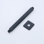 Black Square Fixed Shower Head Modern Style Wall Mounted Shower Head