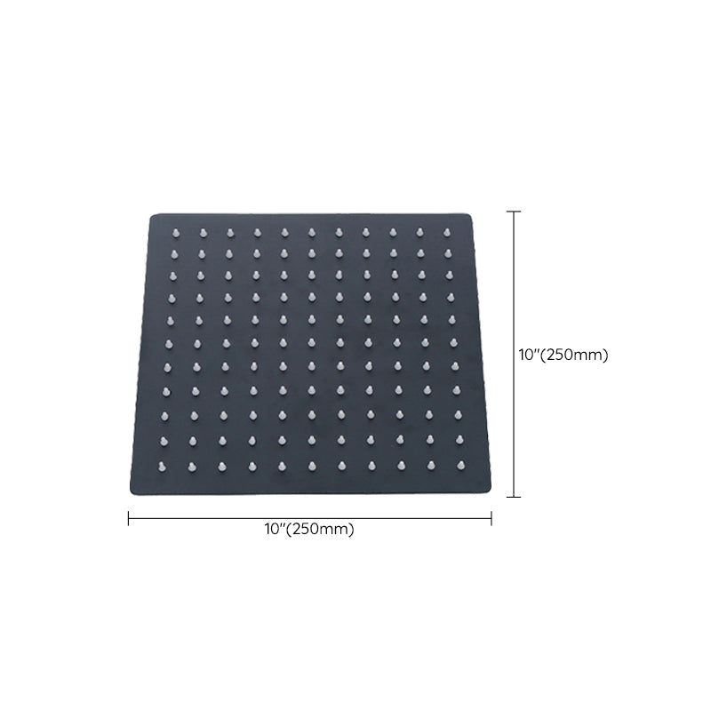 Black Square Fixed Shower Head Modern Style Wall Mounted Shower Head