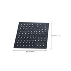Black Square Fixed Shower Head Modern Style Wall Mounted Shower Head