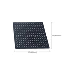 Black Square Fixed Shower Head Modern Style Wall Mounted Shower Head
