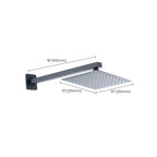 Black Square Fixed Shower Head Modern Style Wall Mounted Shower Head