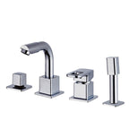 Chrome Bath Faucet Trim with Lever Handle Deck Mounted Bathtub Faucet