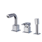 Chrome Bath Faucet Trim with Lever Handle Deck Mounted Bathtub Faucet