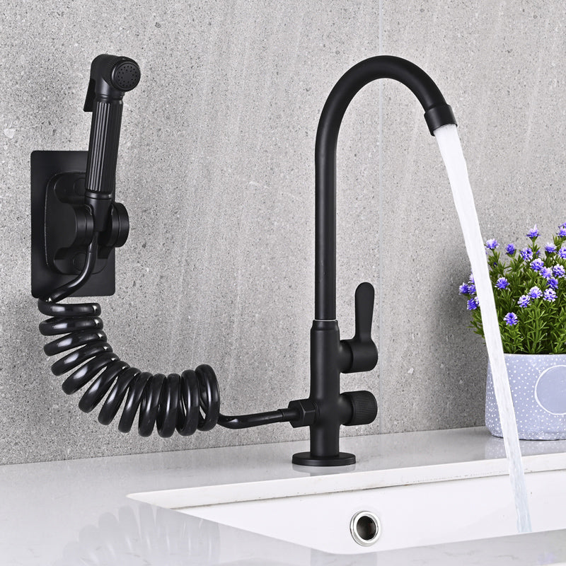 Single Cold Water Valve Uniform Color High Arc Deck Mounted Bathtub Faucet