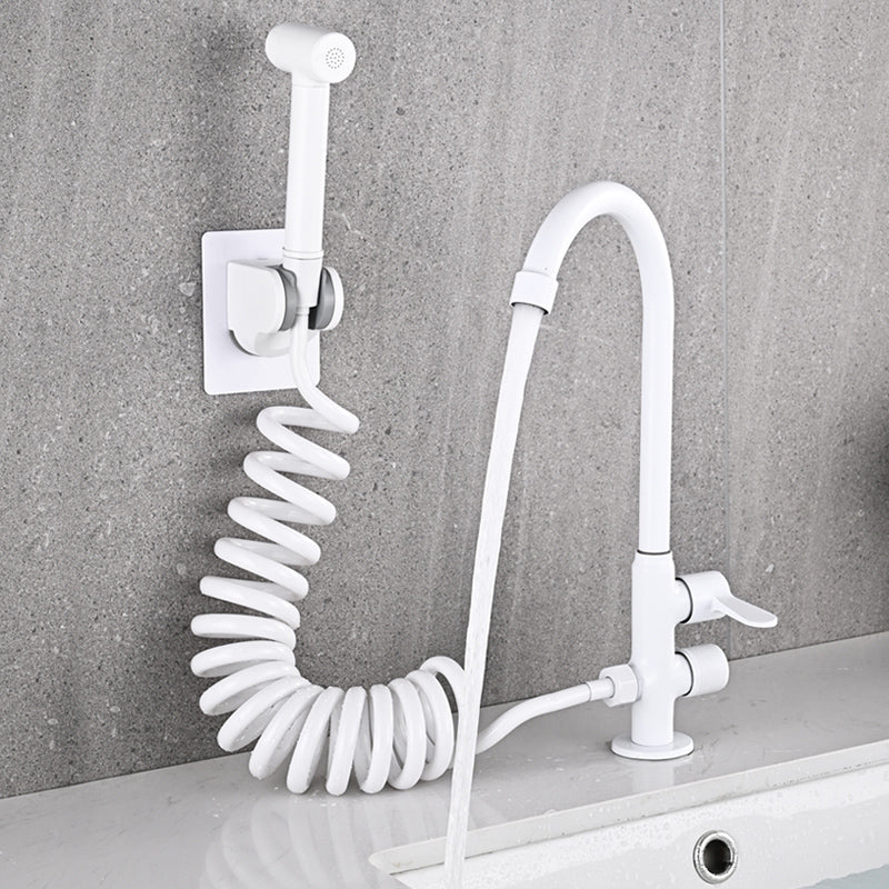 Single Cold Water Valve Uniform Color High Arc Deck Mounted Bathtub Faucet