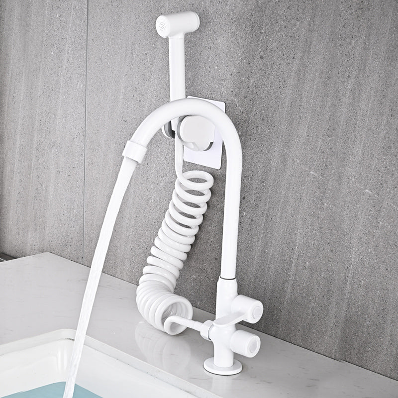 Single Cold Water Valve Uniform Color High Arc Deck Mounted Bathtub Faucet