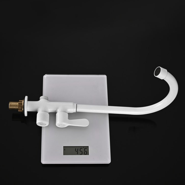 Single Cold Water Valve Uniform Color High Arc Deck Mounted Bathtub Faucet
