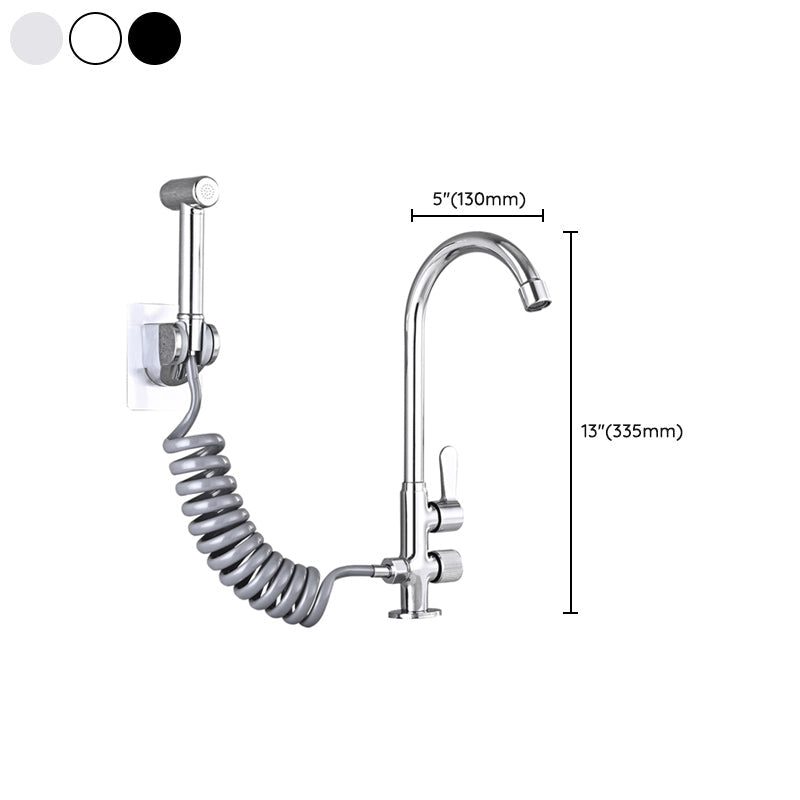 Single Cold Water Valve Uniform Color High Arc Deck Mounted Bathtub Faucet