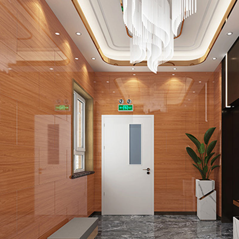 PVC Wall Paneling Rectangle Waterproof Wood Look Wall Covering for the Living Room