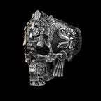 Men’s Sterling Silver Skull Ring | GrimSkull Handcrafted Statement Jewelry | 100% Silver
