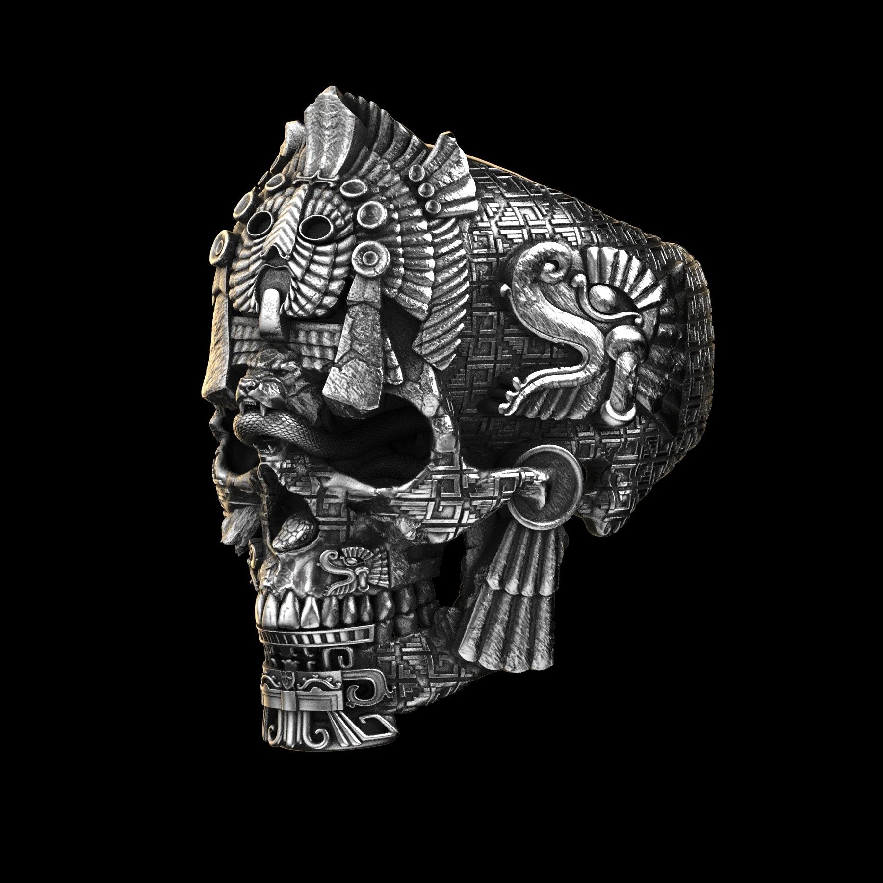 Men’s Sterling Silver Skull Ring | GrimSkull Handcrafted Statement Jewelry | 100% Silver