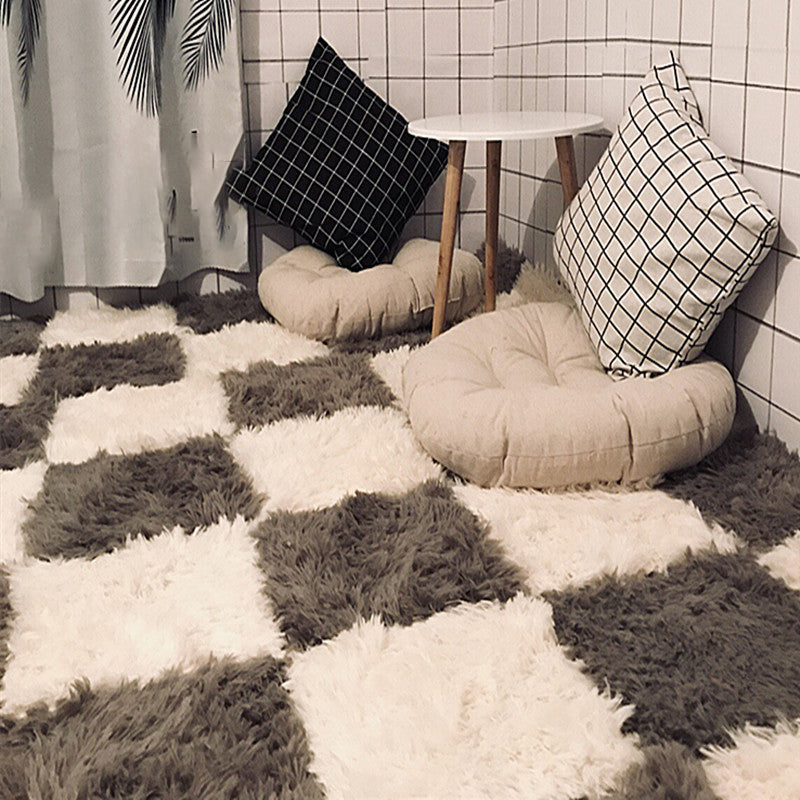 Bedroom Carpet Tiles Solid Square Shag Stain Resistant Carpet Tiles