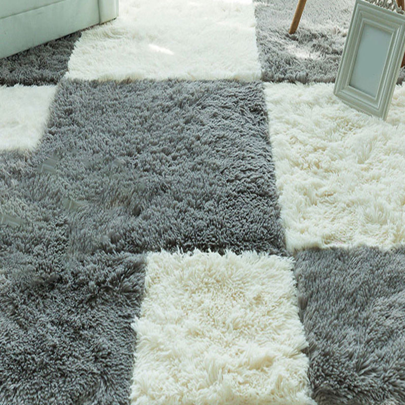 Bedroom Carpet Tiles Solid Square Shag Stain Resistant Carpet Tiles