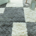 Bedroom Carpet Tiles Solid Square Shag Stain Resistant Carpet Tiles