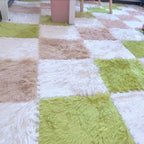 Bedroom Carpet Tiles Solid Square Shag Stain Resistant Carpet Tiles