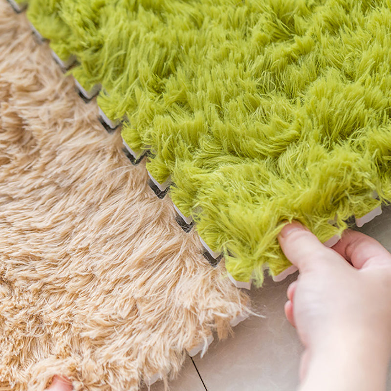 Bedroom Carpet Tiles Solid Square Shag Stain Resistant Carpet Tiles