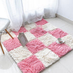 Bedroom Carpet Tiles Solid Square Shag Stain Resistant Carpet Tiles