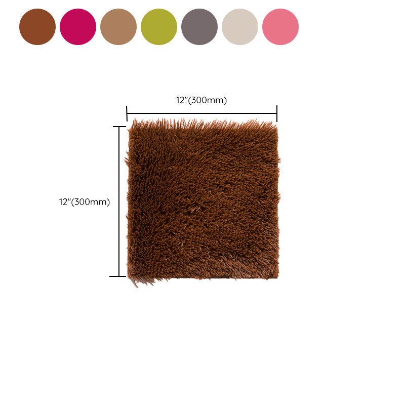 Bedroom Carpet Tiles Solid Square Shag Stain Resistant Carpet Tiles