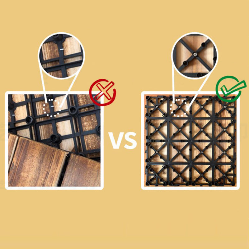 Tradition wood tile wire-brushed square engineered wood for patio garden
