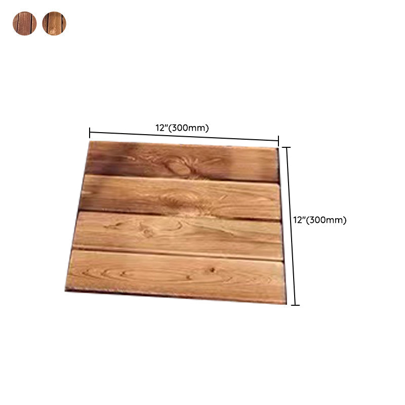 Tradition wood tile wire-brushed square engineered wood for patio garden