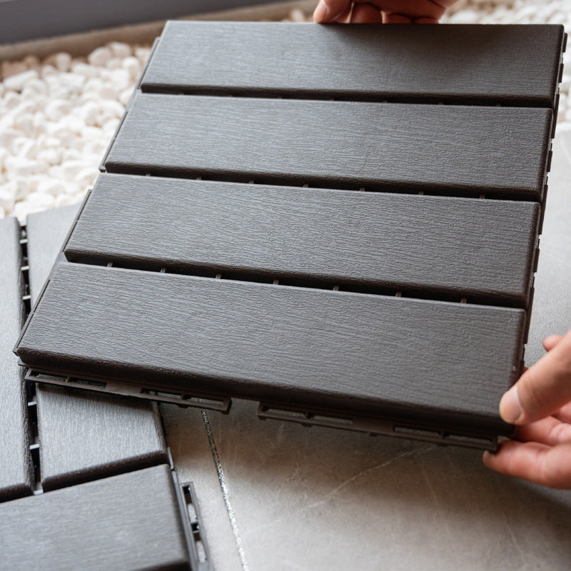 Contemporary square wooden tile smooth brown engineered wood for patio garden