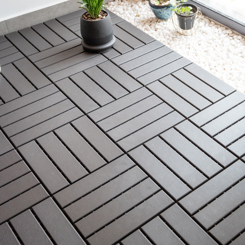 Contemporary square wooden tile smooth brown engineered wood for patio garden