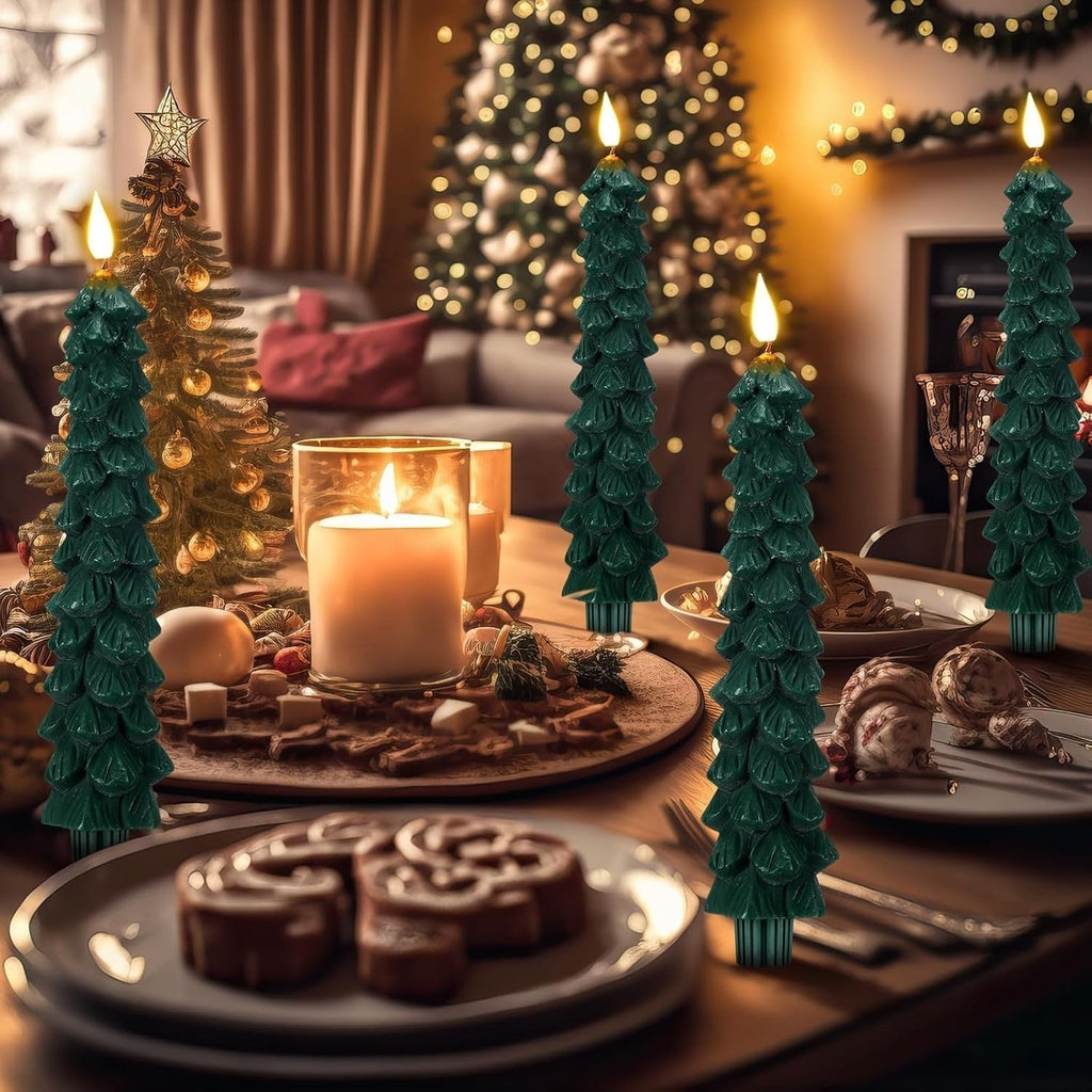 LED Christmas Candle with Music | Christmas Tree Decoration | Flickering Light & Warm White | Safe Candle Lighting