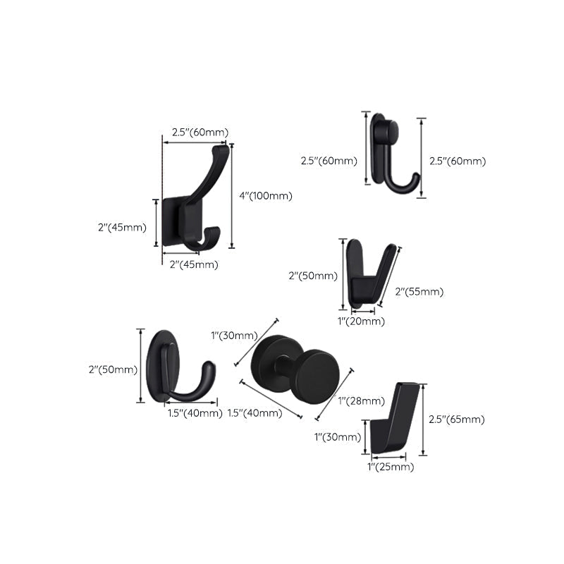 Modern Bathroom Accessories as Individual Piece or in Set Matte Black Bathroom Fixtures