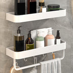 White 2-piece Bathroom Hardware Modern Bathroom Accessories Set, Bathroom Shelf