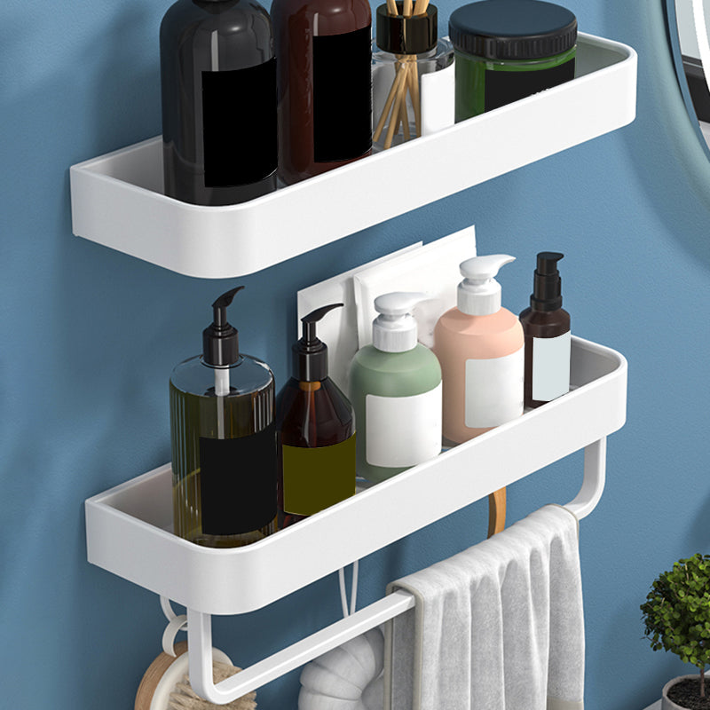 White 2-piece Bathroom Hardware Modern Bathroom Accessories Set, Bathroom Shelf