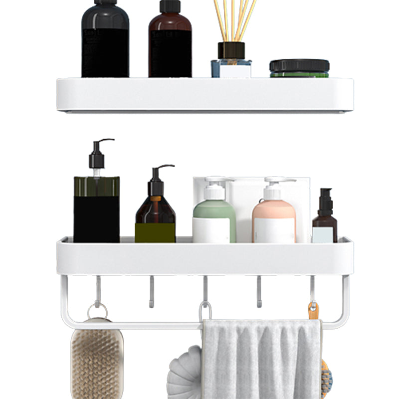 White 2-piece Bathroom Hardware Modern Bathroom Accessories Set, Bathroom Shelf