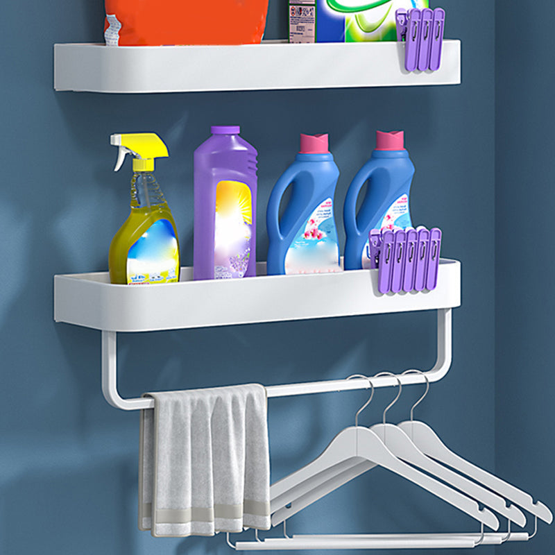 White 2-piece Bathroom Hardware Modern Bathroom Accessories Set, Bathroom Shelf
