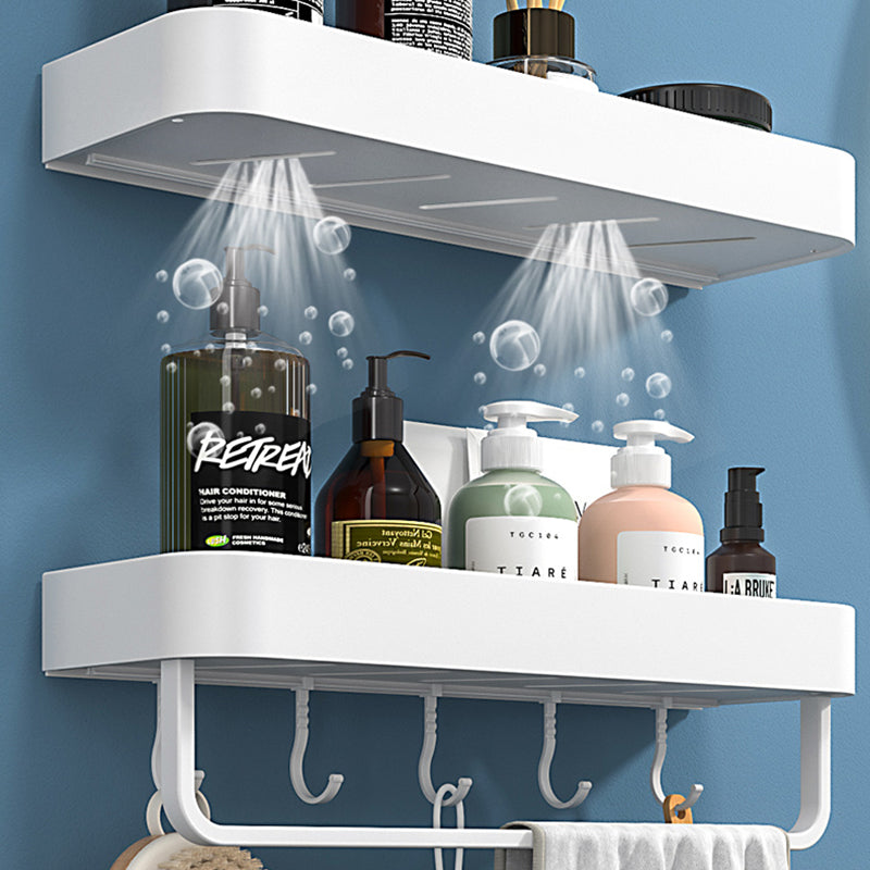 White 2-piece Bathroom Hardware Modern Bathroom Accessories Set, Bathroom Shelf