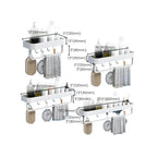 White 2-piece Bathroom Hardware Modern Bathroom Accessories Set, Bathroom Shelf