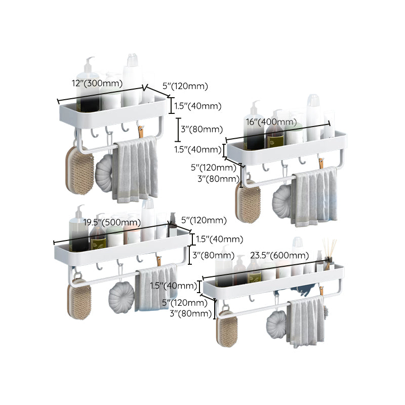White 2-piece Bathroom Hardware Modern Bathroom Accessories Set, Bathroom Shelf