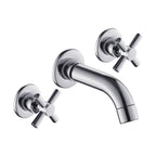 Modern bathroom faucet wall-mounted cross handles low arc faucet
