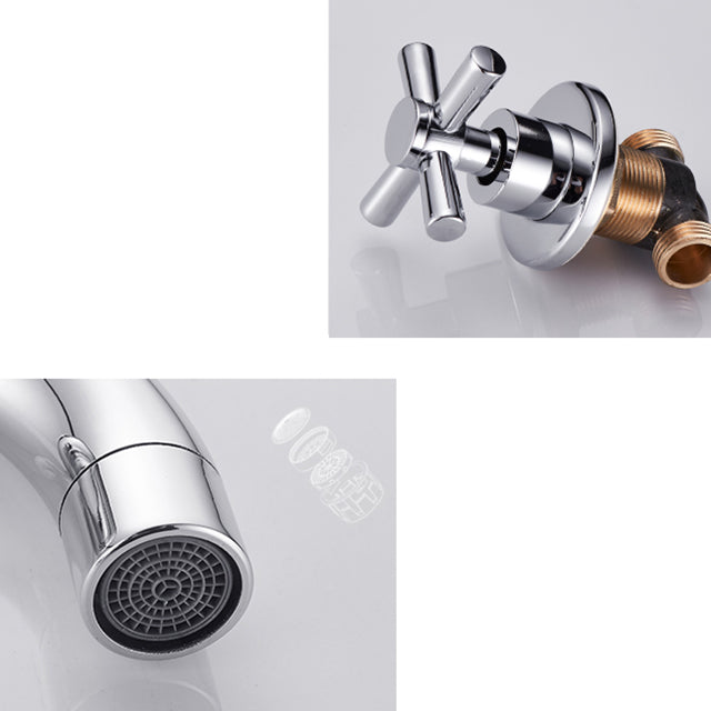 Modern bathroom faucet wall-mounted cross handles low arc faucet